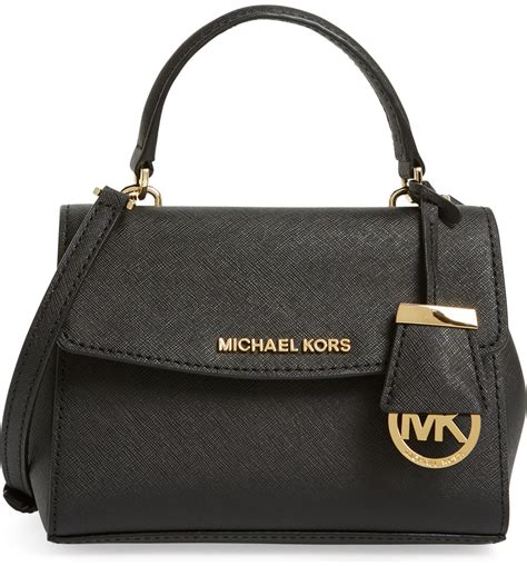 black and white flowered michael kors satchel|michael kors black purse small.